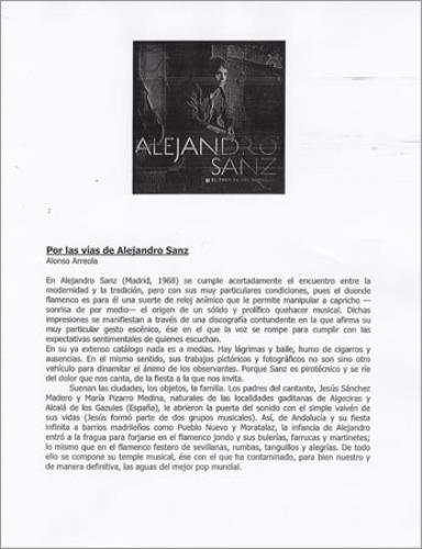 Alejandro Sanz El Tren De Los Momentos media press pack Spanish AJDPPEL382551