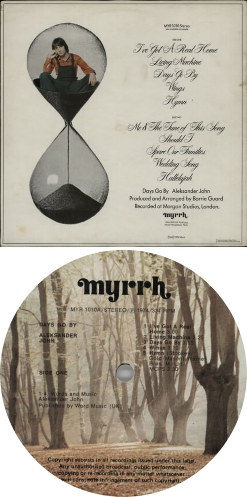 Aleksander John Days Go By vinyl LP album (LP record) UK AXFLPDA601860