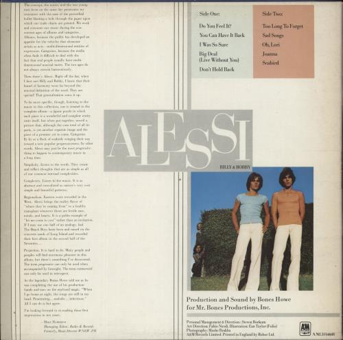 Alessi Alessi vinyl LP album (LP record) UK AESLPAL687072