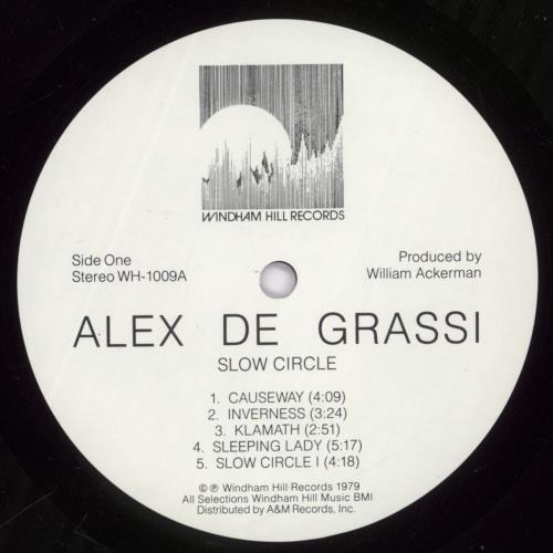 Alex DeGrassi Slow Circle vinyl LP album (LP record) US AXGLPSL892598