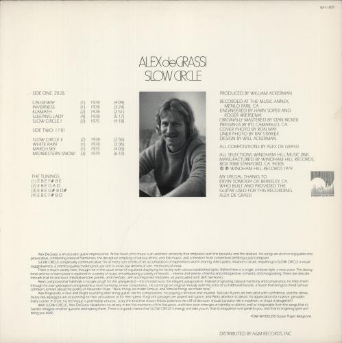 Alex DeGrassi Slow Circle vinyl LP album (LP record) US AXGLPSL892598