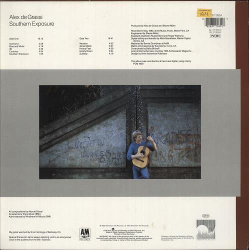 Alex DeGrassi Southern Exposure vinyl LP album (LP record) German AXGLPSO748709