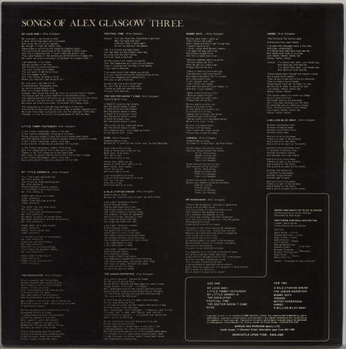 Alex Glasgow Songs Of Alex Glasgow - Three vinyl LP album (LP record) UK AQ3LPSO757877