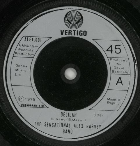 Alex Harvey (UK) Delilah + Sleeve 7" vinyl single (7 inch record / 45) UK AXH07DE240948