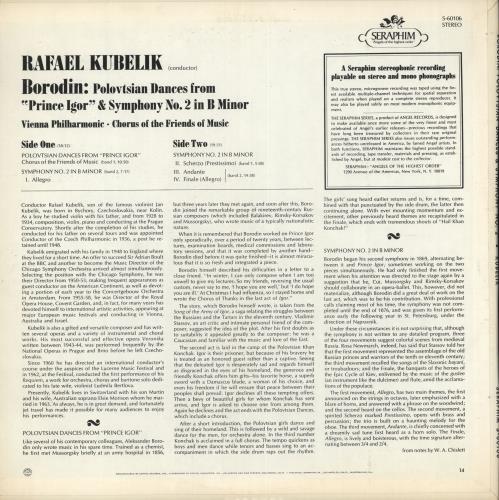 Alexander Borodin Borodin: Polovtsian Dances & Symphony No. 2 vinyl LP album (LP record) US B13LPBO722303