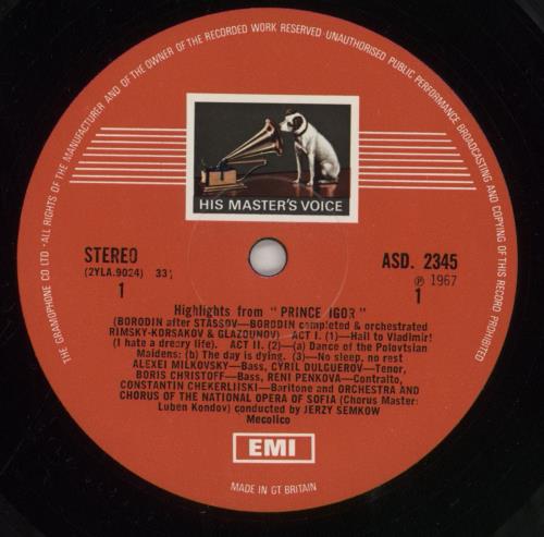 Alexander Borodin Borodin: Prince Igor: Highlights vinyl LP album (LP record) UK B13LPBO859958