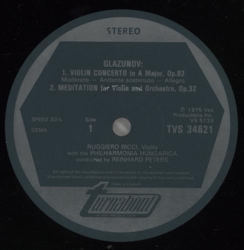 Alexander Konstantinovich Glazunov Glazunov: Violin Concerto / Meditation For Violin And Orchestra / Piano Concerto No. 2 vinyl LP album (LP record) UK GGVLPGL879479