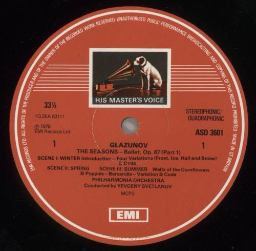 Alexander Konstantinovich Glazunov The Seasons - Quadrophonic vinyl LP album (LP record) UK GGVLPTH879480