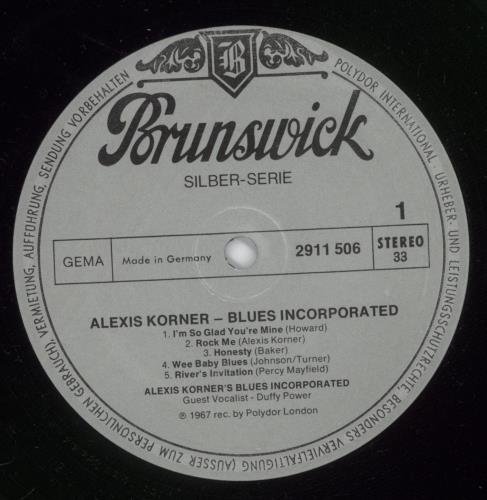 Alexis Korner Alexis Korner Blues Incorporated vinyl LP album (LP record) German AXKLPAL890856