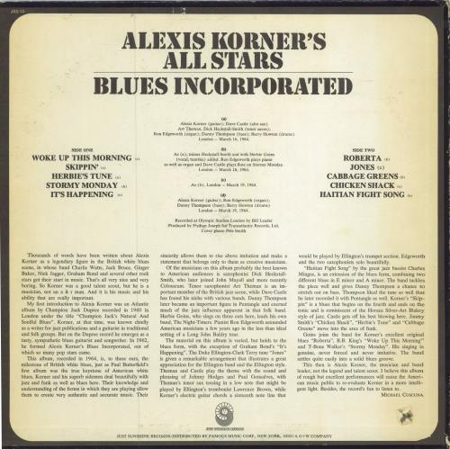 Alexis Korner Alexis Korner's All Stars Blues Incorporated vinyl LP album (LP record) UK AXKLPAL780244