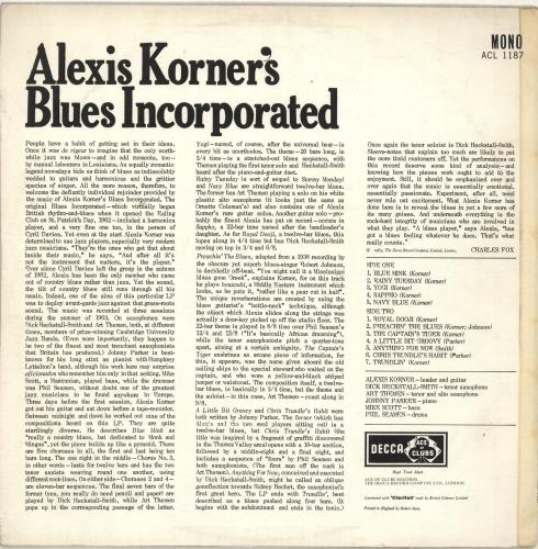 Alexis Korner Alexis Korner's Blues Incorporated - VG vinyl LP album (LP record) UK AXKLPAL713957