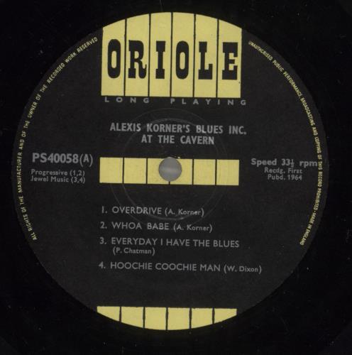 Alexis Korner At The Cavern + Sample Sticker vinyl LP album (LP record) UK AXKLPAT888028