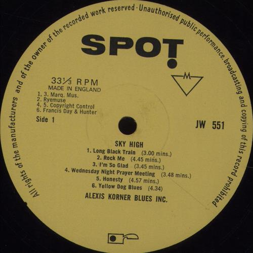 Alexis Korner Sky High vinyl LP album (LP record) UK AXKLPSK676773