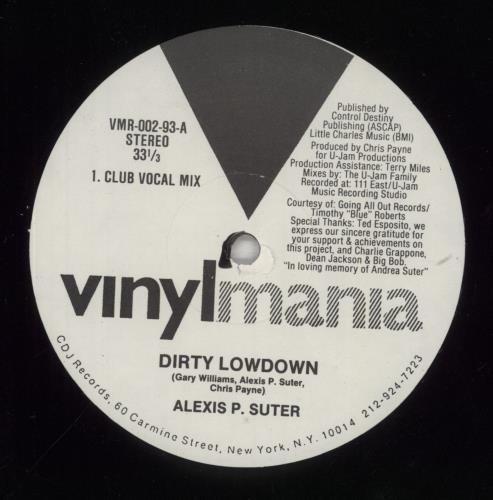 Alexis P. Suter Dirty Lowdown 12" vinyl single (12 inch record / Maxi-single) US 8LF12DI856392