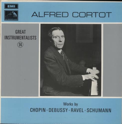 Alfred Cortot Works By Chopin  Debussy  Ravel  Schumann vinyl LP album (LP record) UK H8FLPWO863794