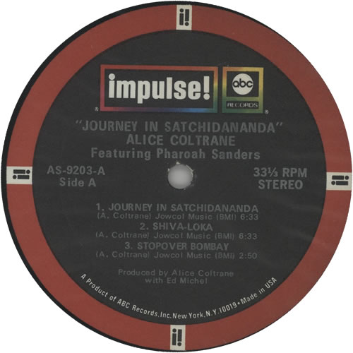 Alice Coltrane Journey In Satchidananda - 1st - VG vinyl LP album (LP record) US 2ACLPJO633462