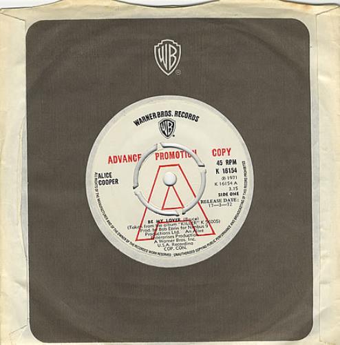 Alice Cooper Be My Lover 7" vinyl single (7 inch record / 45) US COO07BE390086