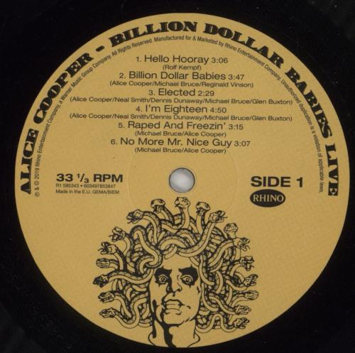 Alice Cooper Billion Dollar Babies Live + 7" vinyl LP album (LP record) US COOLPBI793538