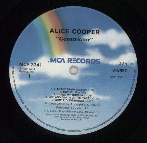Alice Cooper Constrictor + Insert - Shrink vinyl LP album (LP record) UK COOLPCO865599