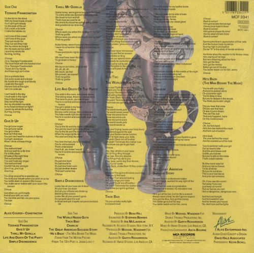 Alice Cooper Constrictor + Insert - Shrink vinyl LP album (LP record) UK COOLPCO865599