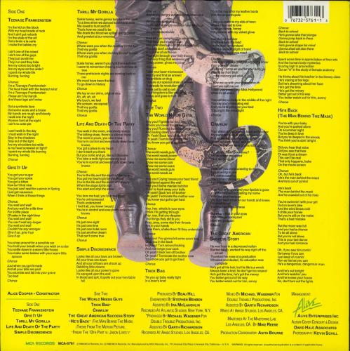 Alice Cooper Constrictor vinyl LP album (LP record) US COOLPCO828243