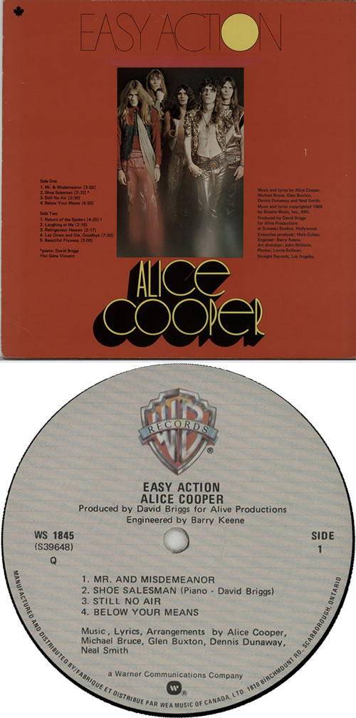 Alice Cooper Easy Action - Cream label vinyl LP album (LP record) Canadian COOLPEA637283