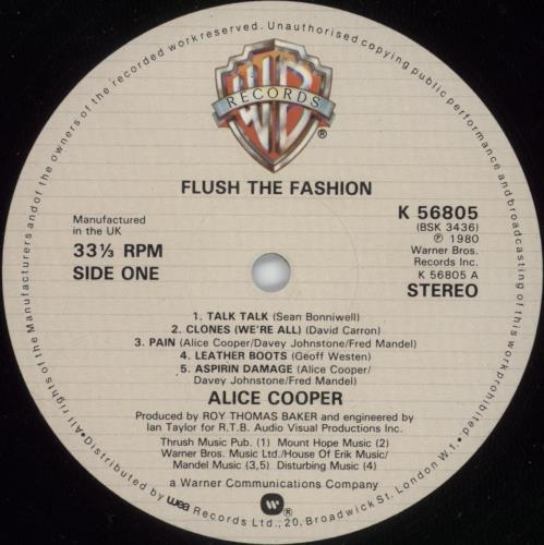 Alice Cooper Flush The Fashion vinyl LP album (LP record) UK COOLPFL453899