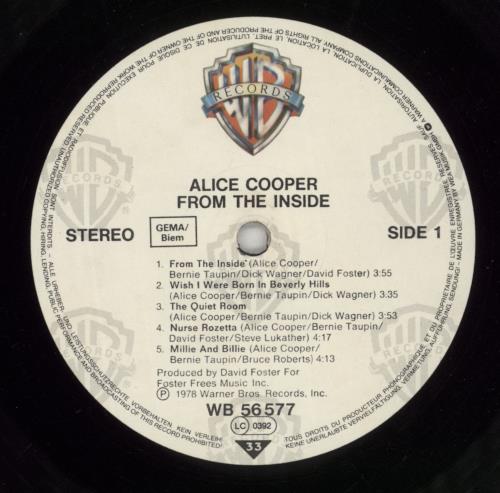 Alice Cooper From The Inside vinyl LP album (LP record) German COOLPFR210232