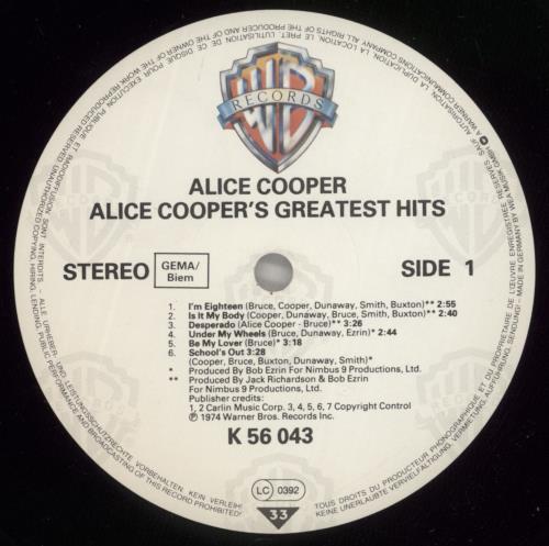 Alice Cooper Greatest Hits - price sticker vinyl LP album (LP record) German COOLPGR855397