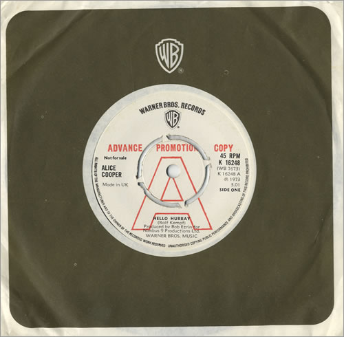Alice Cooper Hello Hurray 7" vinyl single (7 inch record / 45) UK COO07HE519886