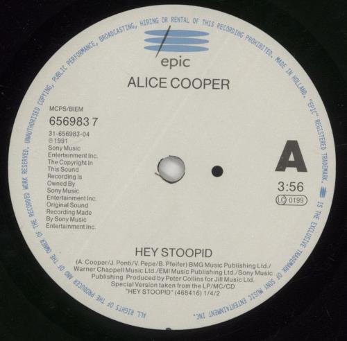 Alice Cooper Hey Stoopid 7" vinyl single (7 inch record / 45) Dutch COO07HE160504