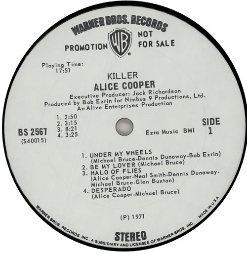 Alice Cooper Killer + Timing Strip - VG vinyl LP album (LP record) US COOLPKI598725
