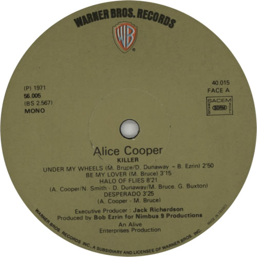 Alice Cooper Killer - 1st vinyl LP album (LP record) French COOLPKI600468