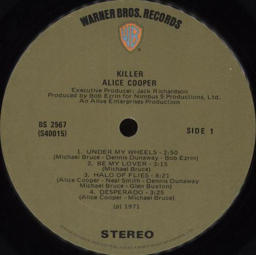 Alice Cooper Killer - Green label vinyl LP album (LP record) Canadian COOLPKI714643