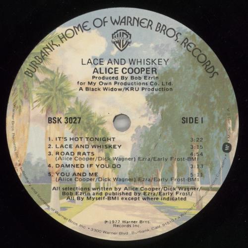 Alice Cooper Lace And Whiskey vinyl LP album (LP record) US COOLPLA603476