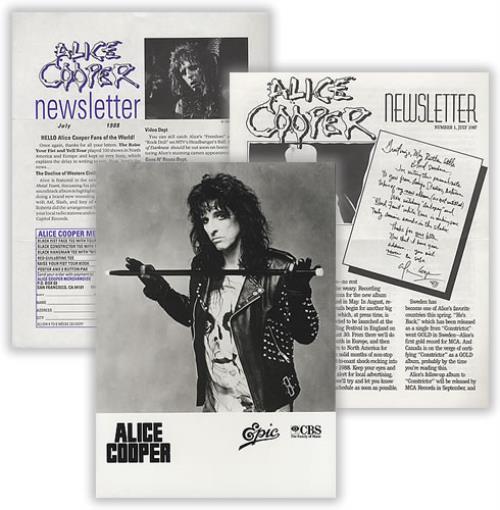 Alice Cooper Newsletters & Photo handbill UK COOHBNE401415