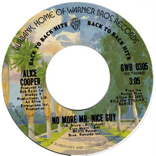 Alice Cooper No More Mr Nice Guy 7" vinyl single (7 inch record / 45) US COO07NO365866