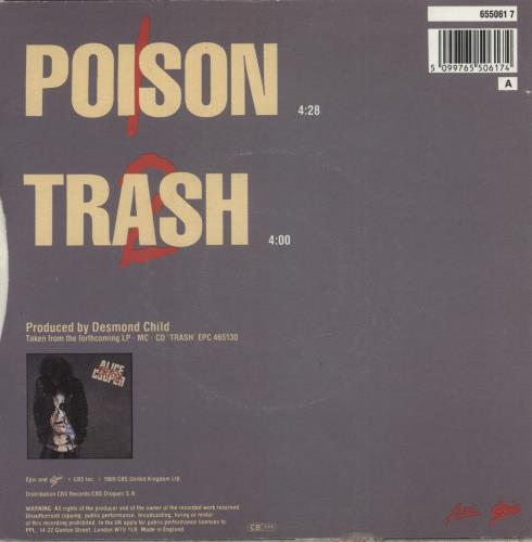 Alice Cooper Poison - EX 7" vinyl single (7 inch record / 45) UK COO07PO888823