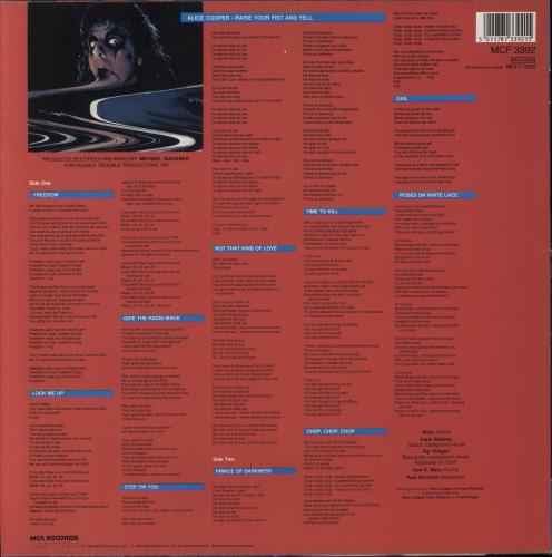 Alice Cooper Raise Your Fist And Yell vinyl LP album (LP record) UK COOLPRA405325