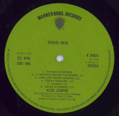 Alice Cooper School Days - 1st 2-LP vinyl record set (Double LP Album) UK COO2LSC828237