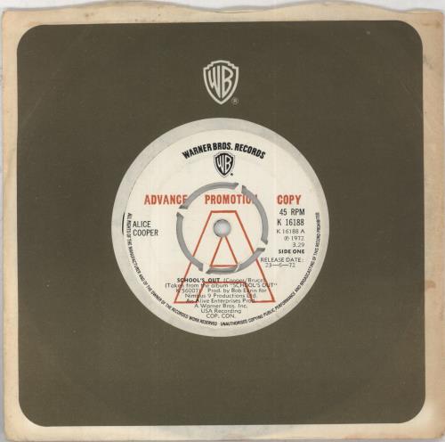 Alice Cooper School's Out - A Label - VG 7" vinyl single (7 inch record / 45) UK COO07SC851731