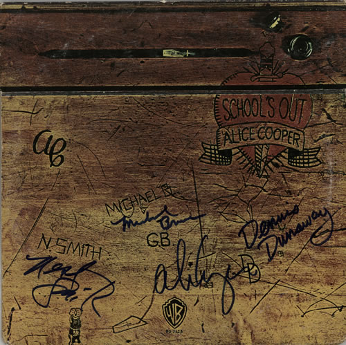 Alice Cooper School's Out - Autographed vinyl LP album (LP record) US COOLPSC526474