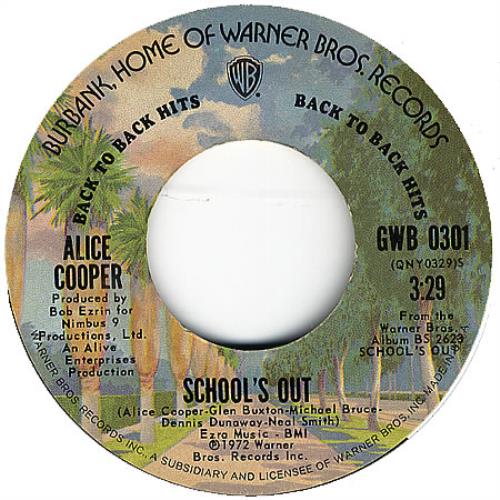 Alice Cooper School's Out 7" vinyl single (7 inch record / 45) US COO07SC365867