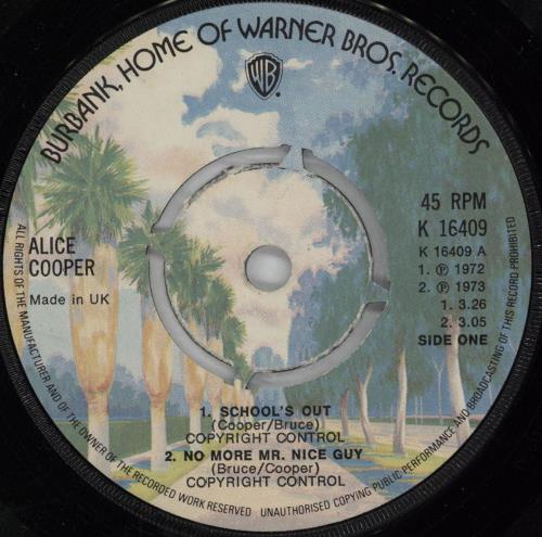 Alice Cooper School's Out 7" vinyl single (7 inch record / 45) UK COO07SC751761
