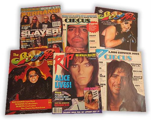 Alice Cooper Set Of 6 Magazines magazine UK COOMASE402230