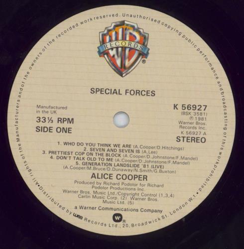 Alice Cooper Special Forces - shrink vinyl LP album (LP record) UK COOLPSP828241