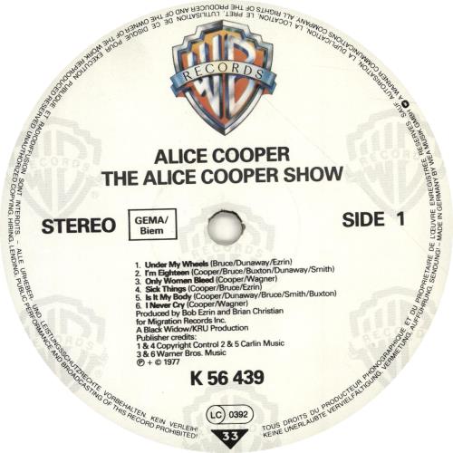 Alice Cooper The Alice Cooper Show - White WB label vinyl LP album (LP record) German COOLPTH699102