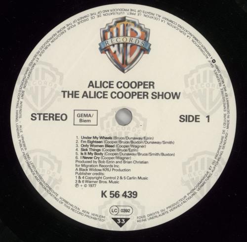Alice Cooper The Alice Cooper Show - White WB label vinyl LP album (LP record) German COOLPTH790114