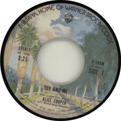 Alice Cooper You And Me 7" vinyl single (7 inch record / 45) Japanese COO07YO319332