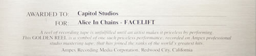 Alice In Chains Facelift award disc US AICAWFA552839